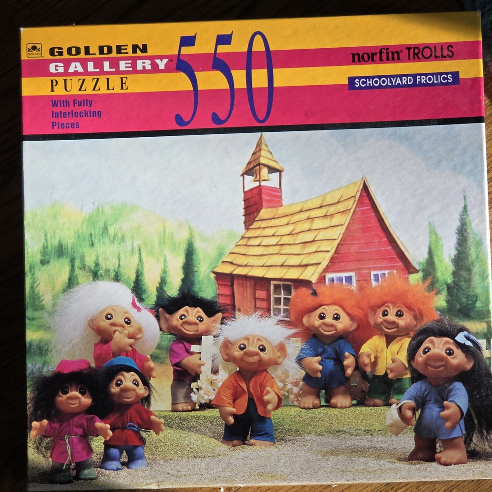 VINTAGE 1992 Golden Gallery 550 Piece Trolls Puzzle in Original Box